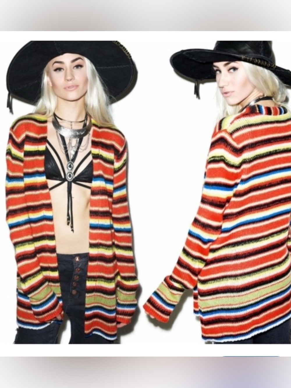 Wild Fox X Dolls Kill Mexican blankets sweater size XS